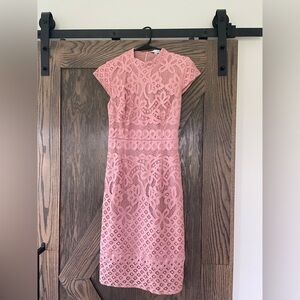 Baltic Born Pink Lace Midi Dress